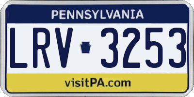 PA license plate LRV3253