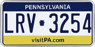 PA license plate LRV3254