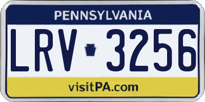 PA license plate LRV3256