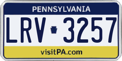 PA license plate LRV3257