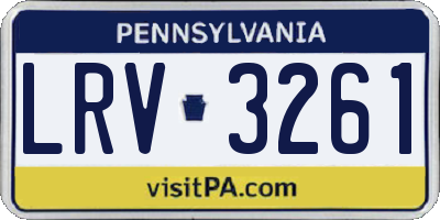 PA license plate LRV3261