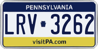 PA license plate LRV3262