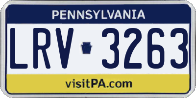 PA license plate LRV3263