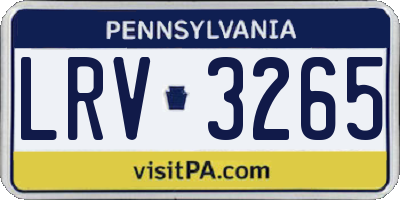 PA license plate LRV3265