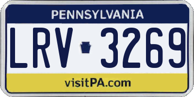 PA license plate LRV3269