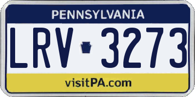 PA license plate LRV3273