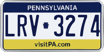 PA license plate LRV3274