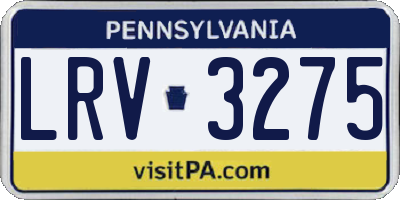 PA license plate LRV3275