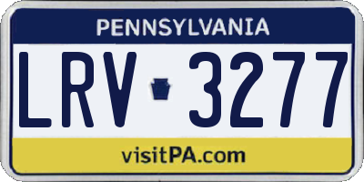 PA license plate LRV3277