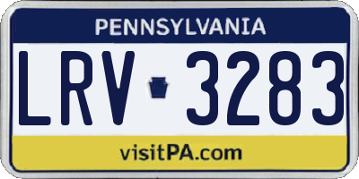 PA license plate LRV3283