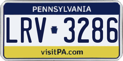 PA license plate LRV3286