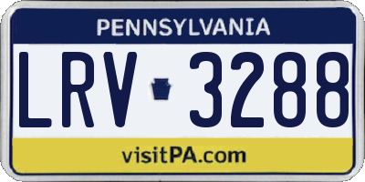 PA license plate LRV3288