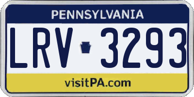 PA license plate LRV3293