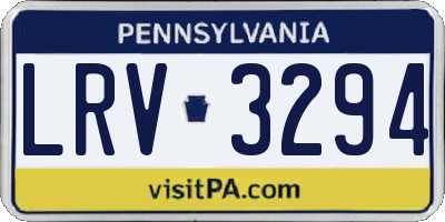 PA license plate LRV3294