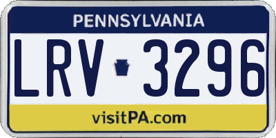 PA license plate LRV3296