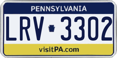 PA license plate LRV3302