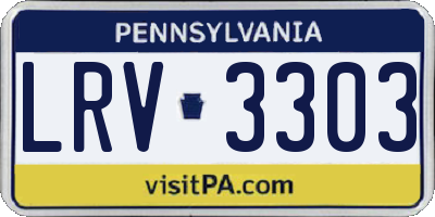 PA license plate LRV3303