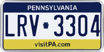 PA license plate LRV3304