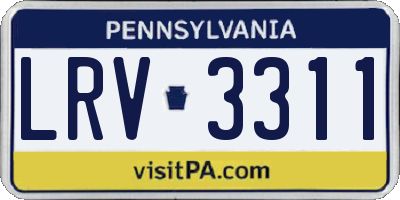 PA license plate LRV3311
