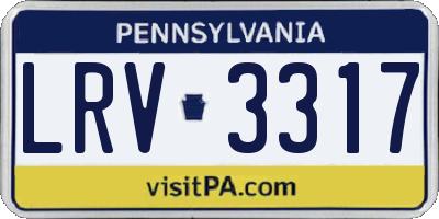 PA license plate LRV3317
