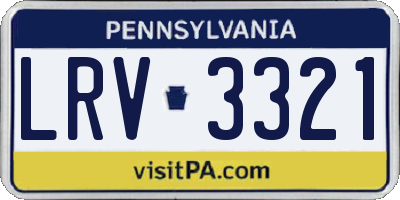 PA license plate LRV3321