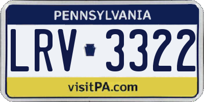 PA license plate LRV3322