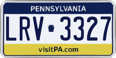 PA license plate LRV3327