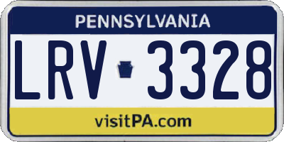 PA license plate LRV3328