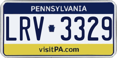 PA license plate LRV3329