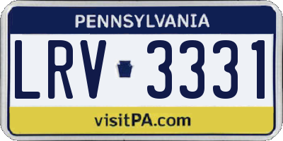 PA license plate LRV3331