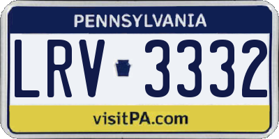 PA license plate LRV3332