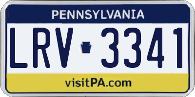 PA license plate LRV3341