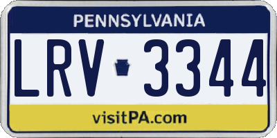 PA license plate LRV3344