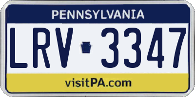 PA license plate LRV3347