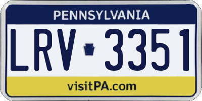 PA license plate LRV3351