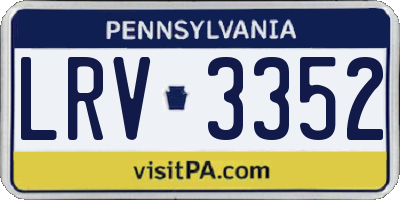 PA license plate LRV3352