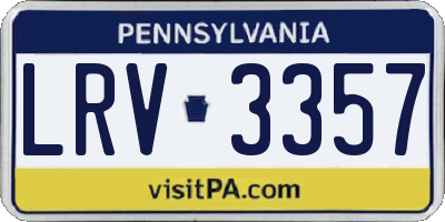 PA license plate LRV3357