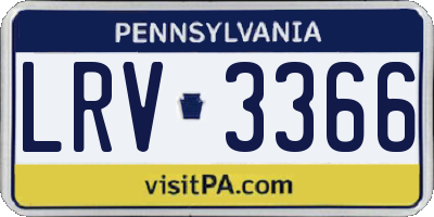 PA license plate LRV3366