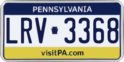 PA license plate LRV3368
