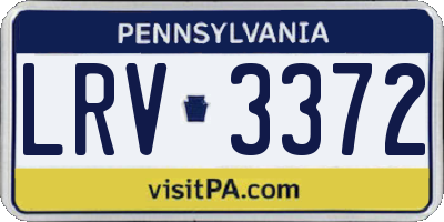 PA license plate LRV3372