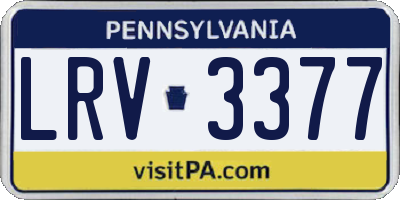 PA license plate LRV3377