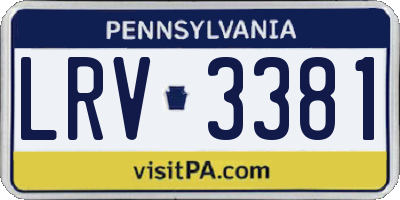 PA license plate LRV3381