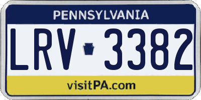 PA license plate LRV3382