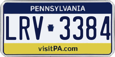 PA license plate LRV3384
