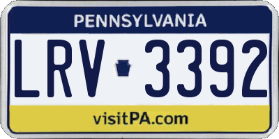 PA license plate LRV3392