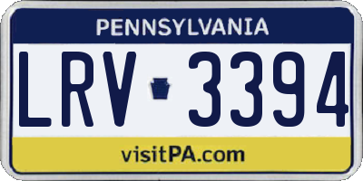 PA license plate LRV3394
