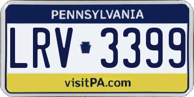 PA license plate LRV3399