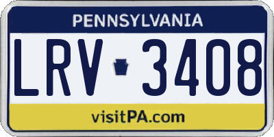 PA license plate LRV3408