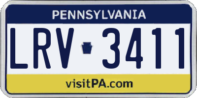 PA license plate LRV3411