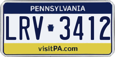 PA license plate LRV3412